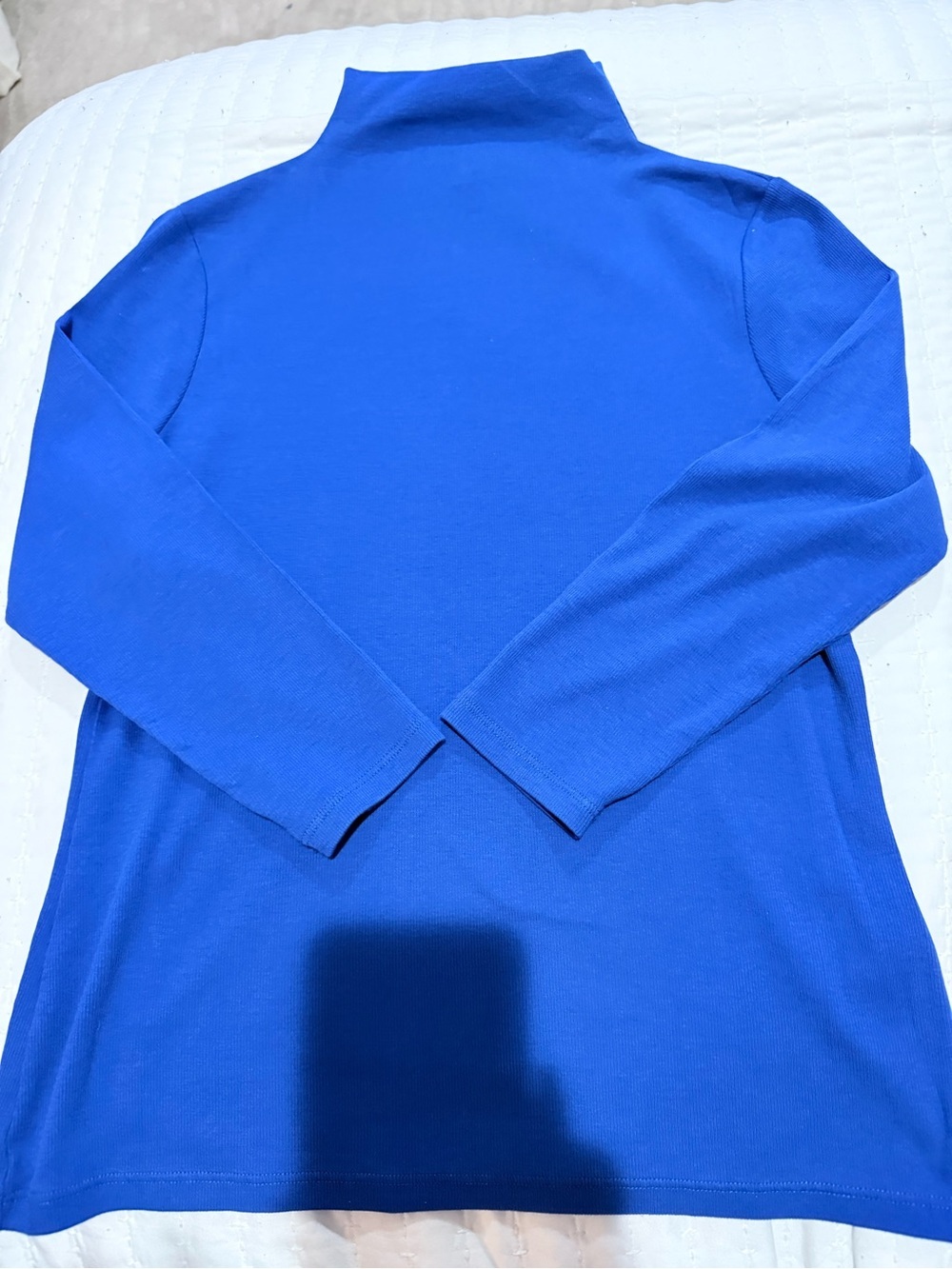 Nordstrom Cobalt Blue Mock Neck Long Sleeve Top Size M NWOT